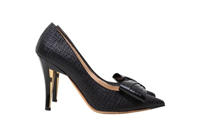 Lot 167 - Fendi Black Bow Heeled Pump - Size 36