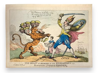 Lot 324 - Rowlandson (Thomas) & Sauley (G.) The Beast as described in the Revelations, Chap.13, resembling Napoleon Buonaparte