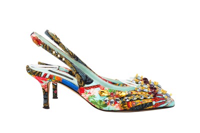 Lot 146 - Dolce & Gabbana Print Sling Back Pump - Size 37