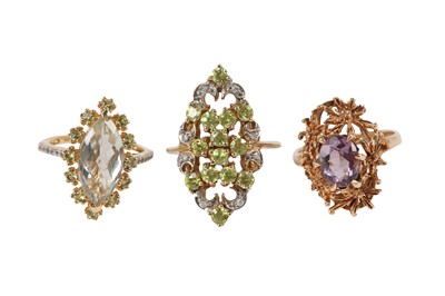 Lot 20 - THREE GEM-SET RINGS