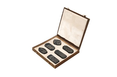 Lot 586 - A SET OF SIX CHINESE INK CAKES, HU KAIWEN