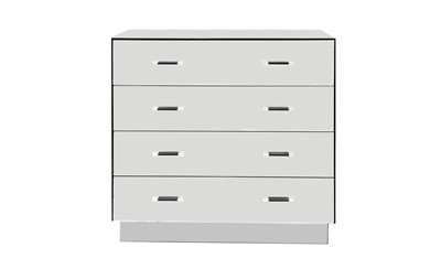 Lot 395 - A MIRRORED CHEST OF FOUR LONG DRAWERS