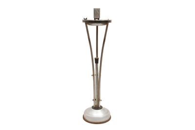 Lot 339 - UNKNOWN (EUROPEAN); A CHROME SPACE AGE STANDING ASH TRAY