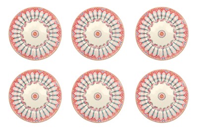 Lot 125 - A SET OF SIX MINTON PORCELAIN PLATES, MID 19TH CENTURY