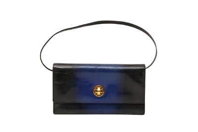 Lot 27 - λ Bulgari Blue Ombre Lizard Shoulder Flap Bag