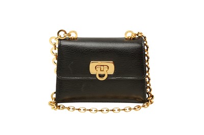 Lot 410 - Salvatore Ferragamo Black Gancini Chain Micro Bag