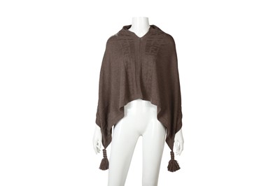 Lot 166 - Fendi Brown Wool FF Logo Poncho