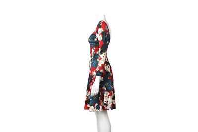 Lot 34 - Erdem Red Floral Ponte Vivi Dress - Size 8