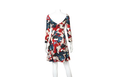 Lot 34 - Erdem Red Floral Ponte Vivi Dress - Size 8