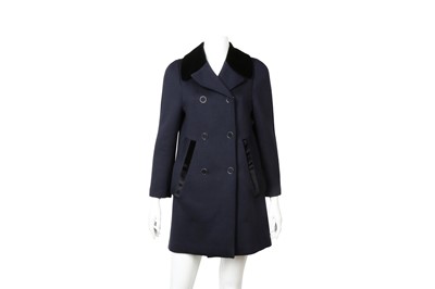 Lot 329 - Louis Vuitton Navy Wool Pea Coat - Size S