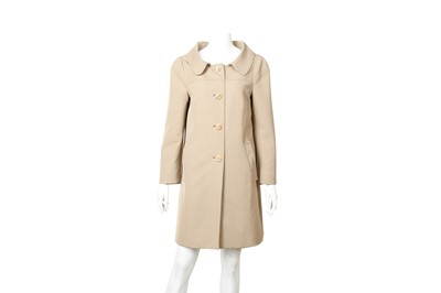 Lot 375 - Prada Beige Ponte Knitted Coat - Size 40