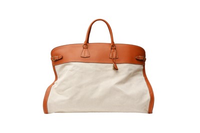 Lot 331 - Hermes Gold Barenia Naturale Toile Travel Bag