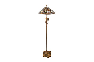Lot 426 - A TIFFANY STYLE STANDARD LAMP, LATE 20TH CENTURY