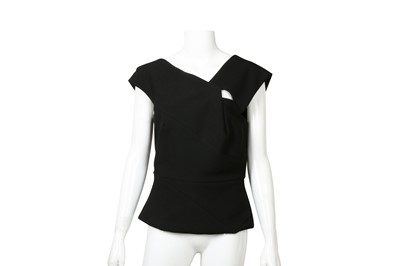 Lot 393 - Roland Mouret Black Crepe Florance Top - Size 12