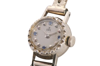 Lot 61 - A LADIES 18CT WHITE GOLD EBEL BRACELET WATCH