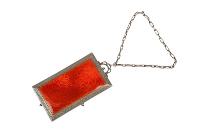 Lot 58 - AN AUSTRIAN SILVER AND ENAMEL COMPACT