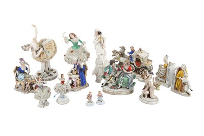Lot 144 - A COLLECTION OF GERMAN PORCELAIN FIGURES AND FIGURAL GROUPS, 20TH CENTURY