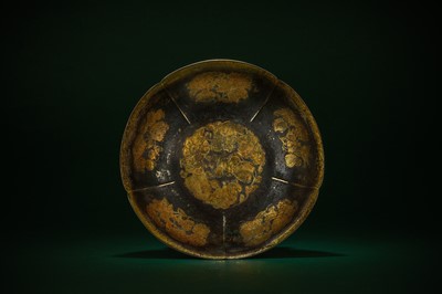 Lot 115 - A CHINESE PARCEL-GILT SILVER LOBED BOWL