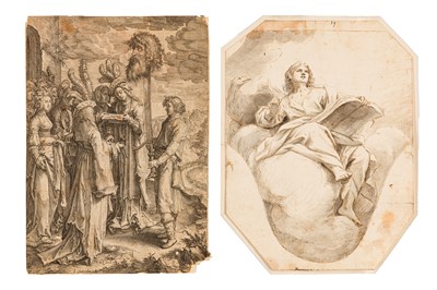 Lot 192 - Saenredam. Dutch 1565 – 1607. Print & Northern Italian school, drawing c.18th.