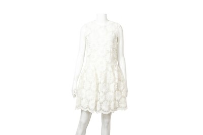 Lot 417 - Simone Rocha Ivory Embroidered Sleeveless Dress