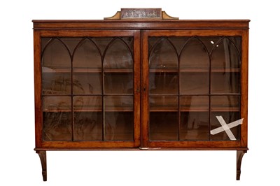 Lot 415 - A GEORGE III MAHOGANY WALL-MOUNTED BOOKCASE