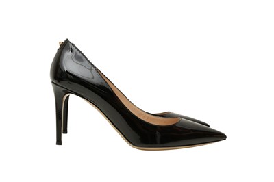 Lot 430 - Valentino Black Rockstud Heeled Pump - Size 41