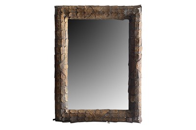 Lot 461 - A CONTEMPORARY GILT METAL FRAMED WALL MIRROR
