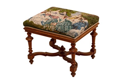 Lot 437 - A NEEDLEWORK STOOL