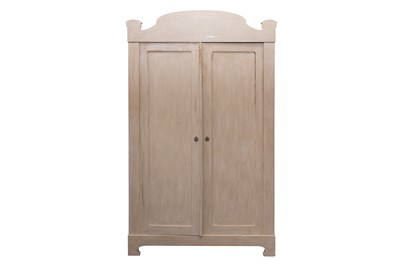 Lot 439 - A CONTINENTAL GREY PAINTED ARMOIRE, LATE 19TH CENTURY