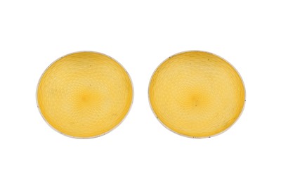 Lot 29 - A pair of mid-20th century Danish sterling silver and guilloche enamel small dishes, Copenhagen circa 1960 by Egon Lauridsen (active 1936-66)