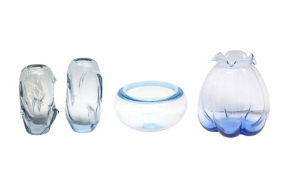Lot 103 - AN IVV, MURANO, A BLUE GLASS VASE, 1970S