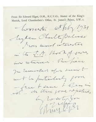 Lot 253 - Elgar (Edward)
