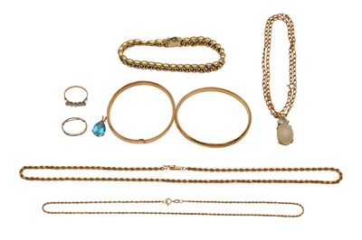 Lot 96 - A 14CT GOLD JEWELLERY GROUP
