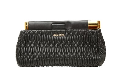 Lot 356 - MIu MIu Black Matelasse Clutch