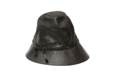 Lot 211 - Gucci Black Leather Bucket Hat - Size M