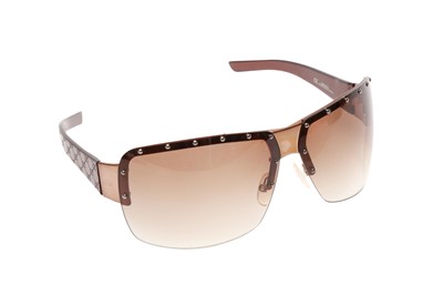 Lot 199 - Gucci Brown Monogram Sheild Sunglasses