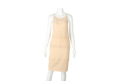 Lot 445 - Versace Beige Knit Sleeveless Dress - Size 46