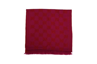 Lot 202 - Gucci Magenta Wool GG Monogram Scarf