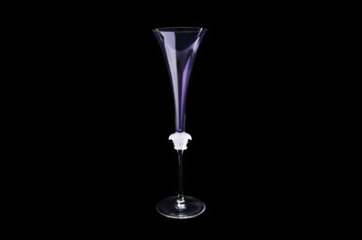 Lot 452 - Versace Rosenthal Purple Medusa Lumiere Crystal Champagne Flutes