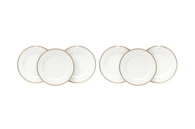 Lot 454 - Versace Rosenthal White Médaillon Méandre d'Or Side Plates
