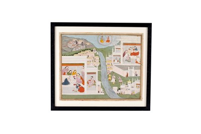 Lot 123 - A PAINTING FROM A BHAGAVATA PURANA SERIES: THE BIRTH OF BALARAMA