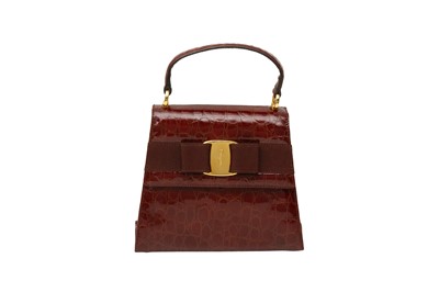 Lot 408 - Salvatore Ferragamo Brown Vara Bow Top Handle Bag