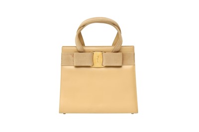 Lot 413 - Salvatore Ferragamo Beige Vara Bow Top Handle Bag