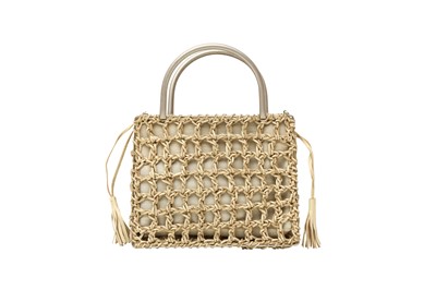 Lot 406 - Salvatore Ferragamo Cream Woven Top Handle Bag