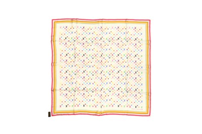 Lot 287 - Louis Vuitton White Monogram Print Silk Scarf