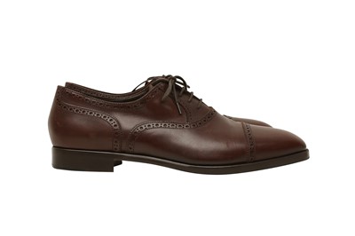 Lot 271 - Loro Piana Brown Lace Up Brogue - Size 41
