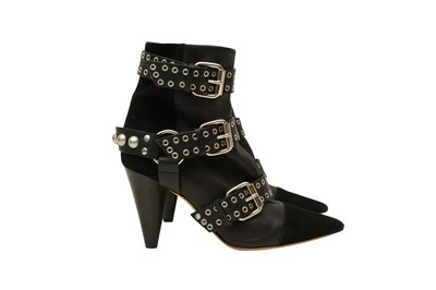 Lot 255 - Isabel Marant Black Lysett Buckle Ankle Boot - Size 37