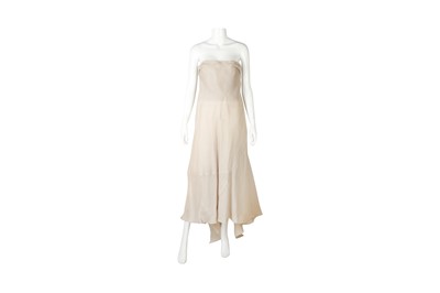 Lot 383 - Rick Owens Grey Silk Organza Strapless Gown - Size 10