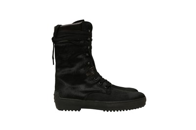 Lot 428 - Tods Black Pony Flat Midi Boot - Size 38
