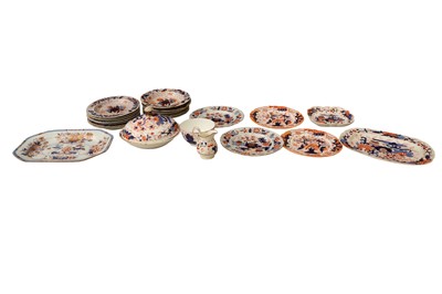 Lot 239 - AN IRONSTONE HARLEQUIN DINNER SET